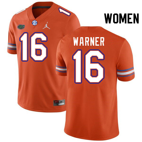 Women #16 Aidan Warner Florida Gators College Football Jerseys Stitched-Orange